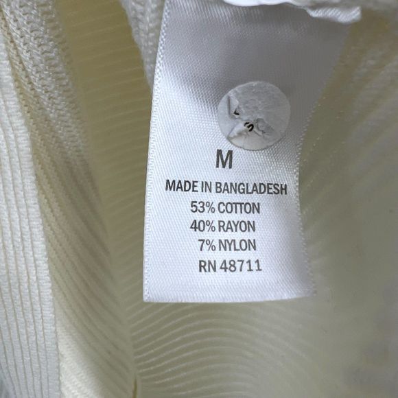 Women's Cream Sweater Size Med Ribbed Dressy - Picture 5 of 10